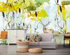 Wallpapers Bacaz Est 8d Watercolor Cartoon Wall Paper Mural 3D Forest Elk Wallpaper Sticker For Kids Room Murals Home Decor