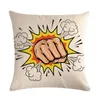 Pillow 45cmx45m Stick Figure Fist Pattern Linen Comfortable Cover Home Sofa Decorative Decor