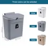 Avfallsbehållare 9Liter Kitchen Trash Can Wall Mounted Garbage Recycling Kitchen Badrum 230329