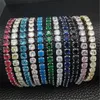 Trendy Lab Diamond Bangle Armband Engagement Wedding Armband för kvinnliga män Tennis Birthstone Party Jewelry Gift