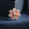 Brosches 1 PC Helt Jewelled CZ Flower Luxury Exquisite Plant Lapel Pins Suit-Coat Wedding Dress Suit Accessories