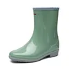 Regenlaarzen comemore mode midtube dames pvc niet -slip dames waterschoenen rubber schoenschoen laars keuken overshoes galoshes 230330