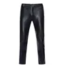 Heren jeans heren pu faux motorfietsbroek rechte been broek glanzend zilver gecoate metallic heren nachtclub podium kostuum homme 230330