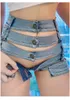 Femmes court Sexy taille haute plage Mini jean court butin coupe Bikini Denim robes Club fête élastique bas 230329