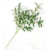 Decoratieve bloemen 2023 92cm 6 Vork groene kunstmatige olijftak Simulatie Plant Home Wedding Decoratie Fake Flower Christmas Decor