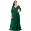 Plus size jurken voor vrouwen 2023 Elegant pailletten chiffon avond feestjurk mode maxi formele bruiloft luxe cocktailvestidos