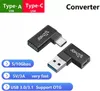 Convertitore a gomito da USB A a tipo C Adattatore da tipo A a tipo C Connettore da USB A a USB C 90 gradi