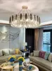 Chandeliers Oval Round LED Postmodern Crystal Leaves Silver Gold Chandelier Hanging Lamp Lighting Lustre For Dining Room