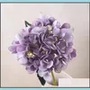 Flores decorativas grinaldas de 47 cm de hidrangea flor de flor de seda falsa de seda de seda de toque real hidrangeas centrais home dhwtc