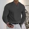 Herr t -skjortor herr casual långärmad v hals bomullsblandning skjorta vanlig lös passform arbetsgolf toppar plus size s 5xl högkvalitativ kläder 2023 230329