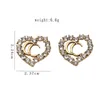 Nya Hoop fashion love örhängen set med diamant Set med Pearl G smycken örhängen Par örhängen