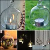 Titulares de velas 80mm Romântico pendurador tealight title Globes Globes Terrarium Candlestick vas