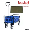 Andra trädgårdsmaterial Blue Folding Wagon Shop Beach Cart Collapsible Toy Sports Red Portable Travel Storage Drop Delivery Home Patio DH2VY