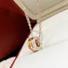 LOVE collar para mujer diseñador plata fina Chapado en oro 18K T0P calidad más alta calidad de contador moda estilo clásico joyería regalo exquisito 010