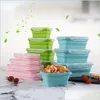 Pudełka na lunch SILE REC CAPLAPIBLE Bento Box Pojemnik na żywność miska 350/500/800/1200 ml 4pcs/set Drop dostawa dom domowy dom ogrodowy DHP8k