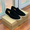 Loro Piano Soft Men LP 39-47 Piana Flat Shoes Talons Cashmere Robe Loafers Classic Budle Style Handmade Fabilleuse Houstable confortable Hommes décontractés Shoe