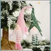 Рождественские украшения Безлигая кукла светящаяся подвеска Merry Decer Длинный нога Рождественский дерево висящий орнамент 5 узоры бросают доставку домой ga dh0sc