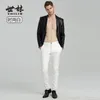 Skórzane spodnie dżinsowe na wiosenne letnie moda solidna szczupła rozmiar PU 2837 Wysoka jakość 230330