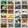 Klassisk motorcykelkonstmålning Metallskyltar Heminredning Platta Garage Väggdekorativ plack Retro Motorcykelkonst Poster 30x20cm W03