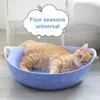 Cat Beds Pet Kennel House Universal Dog Bed Supplies All Season Felt Lounge Bowl Pot