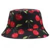 Chapeaux à larges bords Chapeaux de seau imprimés citron d'été pour femmes hommes enfants cerise ananas double face Panama casquettes pêche Bob soleil chapeau de pêcheur P230327