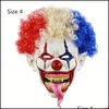 Masques de fête Masque de clown effrayant Halloween Props Carnaval Horrible Adt Hommes Latex Démon Drop Livraison Maison Jardin Fournitures de fête DHDED