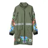 Damesjassen Spring Hip Hop Women Brand Army Green Rivets Graffiti Patchwork Tassel Loose Wind Breakher Jacket Coat vrouwelijke bovenkleding