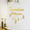 Andere evenementenfeestjes Eid Mubarak Ramadan Kareem Decor Moon Star Hangende hanger houten ornament Craft Diy moslim islamitische decoratie voor huis 230330