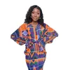 Повседневные платья африканцы для женщин весенняя осень Африка одежда 3/4 рукава платье Сексуальное v-образное перспектива Слитная офисная леди вечеринка