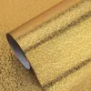 Papéis de parede Gold Gold Auto Adhesive Wallpaper Metal Look Oil Cozinha Impermea Papel de contato Casca e Stick Diy Decor Shelf Sticker 1-10m