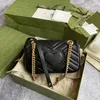 고급스러운 최고 품질의 패션 Marmont Crossbody Bags 3sizes mens 핸드백 금속 토트 클러치 어깨 여행 가방 정품 가죽 여자 지갑 봉투 디자이너 가방