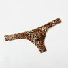 Underpants Men Underwear Thong Leopard Low Waist Bulge Pouch Appeal Sexy BreathableT-Back G-String Briefs Lingerie Fashion Male