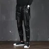 Jeans maschile idopopy street faux in vetro joggers harem pantaloni hip hop caviglia elastica elastico in vita elastico pantaloni per joggings per maschio 230330