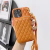 Phone case in iphone Luxurys designer in cell for iPhone7/8 11 11Pro 12 13 14 Card bag small sheepskin insert card oblique span mobile phone case