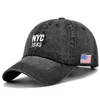 Summer USA Flag Baseball Hat Fashion Sports Ajustement Hip Hop Dada Hat NYC LETTRE DE LETTRE DE DENIM LAVED CAS CAS CAS