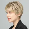 Синтетические парики Easihair Короткие прямые парики платиновые блондинка -синтетические волосы для женщин натуральные футуру ежедневно теплостойкость 230227