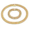 Iced Out Hip Hop Jewelry 12mm 14k 18k Gold Plated Brass 5a Baguette Cz Diamond Cuban Link Chain Necklace