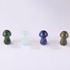 Natural Stone 36mm Mushroom Statue Crystal Home Decoration Amethyst Rose Quartz Crafts Room Ornament