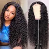 Wig Women's Black Split Long Curly Hair, Half Mechanized, Half Hand Hook Front Lace Chemical Fiber Wig Full Head Cover230329