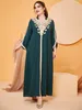 Sukienki w rozmiarze plus toleen abaya rozmiar dla muzułmańskich kobiet z długimi rękawami luksusowe hafty solidny kolor wieczorowy festiwal szlafroki 230330