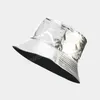 Harajuku PU Leather Bucket Hat Waterproof Reversible Fishing Hats For Men Women Panama Fashion Streetwear Hip Hop Cap