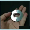 Openers Stainless Steel Bottle Opener Part With Countersunk Holes Round Shaped Metal Strong Polished Insert Parts Drop Delivery Home Dhxae