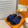 Designer pool kudde kvinnor man sandaler tofflor sidor solnedgång platt komfort mulor vadderad främre rem slipper sida fashionabla lätt att bära stil bilder 35-45