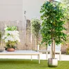 Decoratieve bloemen kunstmatige plantenboom met natuurlijke houtblokken voor woningdecoratie bamboe ficus wisteria olijf eucalyptus amandel