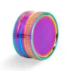 30 MM Rond 2 Couches Accessoire De Fumer Rainbow Grinder Métal Tabac Broyeur D'herbes Portable Miller Sharp Dents Grinders Colorés Usine En Gros