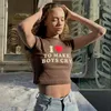 T-shirt da donna T-shirt estive Y2K Lettera Crop carino Donna Top Abbigliamento Fata Grunge T-shirt Basic O Collo Manica corta Sweet Baby