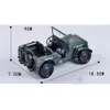 Electric RC Aircraft 1 18 Alloy Diecast Tactical Military Toy Car Model Old World War II Willis GP s Metal Vehicles Gifts For Children 230329