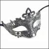 أقنعة الحفلات الرجعية Greco Roman Mens Mask لـ Mardi Gras Gladiator Masquerade Vintage Golden/Sier Sier Carnival Halween Half Face Dr Dh5gr