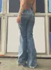 Kvinnors jeans weeeep vintage stjärna jeans pocket panel rak denim byxor kvinnor y2k gata kläder casual mäns harajuku låg stigning capris 230330