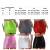 Jupes Femmes Brillant Discothèque Tenue Brillant Taille Haute Mini Jupe avec Bas Ensemble Rave Party Cheer Booty Workout Pole Dance Clubwear 230329